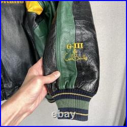 VINTAGE 90s G-III Carl Banks Green Bay Packers Leather Jacket Men's Size XXL 80s