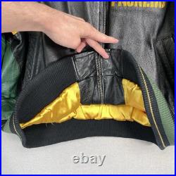 VINTAGE 90s G-III Carl Banks Green Bay Packers Leather Jacket Men's Size XXL 80s