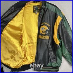 VINTAGE 90s G-III Carl Banks Green Bay Packers Leather Jacket Men's Size XXL 80s