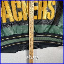 VINTAGE 90s G-III Carl Banks Green Bay Packers Leather Jacket Men's Size XXL 80s