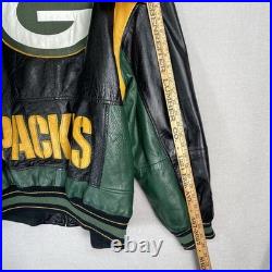 VINTAGE 90s G-III Carl Banks Green Bay Packers Leather Jacket Men's Size XXL 80s