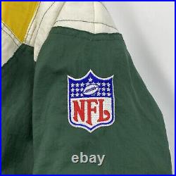 VINTAGE 90s Green Bay Packers Starter Jacket ProLine 1/2 Zip Hooded Puffy Size S