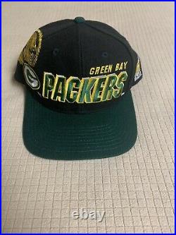 VINTAGE GREEN BAY PACKERS SHADOW BLACK DOME Sports Specialties SNAPBACK HAT CAP