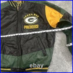 VINTAGE Green Bay Packers Jacket XL Leather Carl Banks GIII NFL 90s Bomber