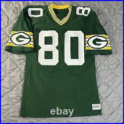 VINTAGE Sand Knit Green Bay Packers Jersey Mens Medium Green James Lofton NFL