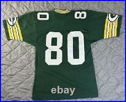 VINTAGE Sand Knit Green Bay Packers Jersey Mens Medium Green James Lofton NFL