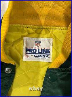 VTG 90s Green Bay Packers NFL Pro Line Starter Satin Jacket Sz XL Men's RARE