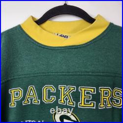 VTG 90s Green Bay Packers Sweater Men L Green Embroidered NFL Retro Colorblock