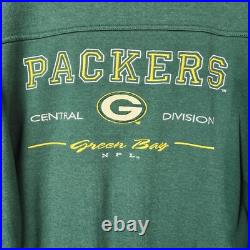 VTG 90s Green Bay Packers Sweater Men L Green Embroidered NFL Retro Colorblock