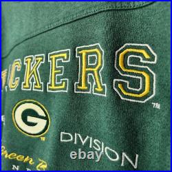 VTG 90s Green Bay Packers Sweater Men L Green Embroidered NFL Retro Colorblock