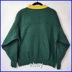 VTG 90s Green Bay Packers Sweater Men L Green Embroidered NFL Retro Colorblock