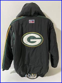 VTG 90s NFL Green Bay Packers Pro Line Starter Full Zip Jacket Black Green XL