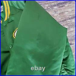 VTG Green Bay Packers BACK SPELLOUT Chalk Line Satin Button Jacket Men's Size XL