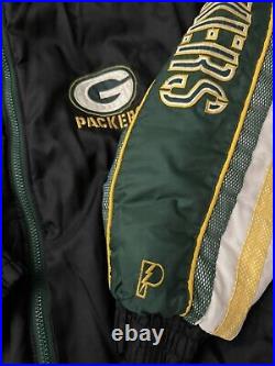 VTG Green Bay Packers Jacket Mens 2XL Pro Player Puffer Hooded 90s Vintage