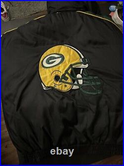 VTG Green Bay Packers Jacket Mens 2XL Pro Player Puffer Hooded 90s Vintage