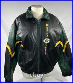 VTG Green Bay Packers Pro Player Leather Insulated Jacket Men's XL #2 VTG Green Bay Packers Pro Player Leather Insulated Jacket Men's XL #2
