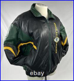VTG Green Bay Packers Pro Player Leather Insulated Jacket Men's XL #2 VTG Green Bay Packers Pro Player Leather Insulated Jacket Men's XL #2