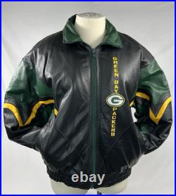 VTG Green Bay Packers Pro Player Leather Insulated Jacket Men's XL #2 VTG Green Bay Packers Pro Player Leather Insulated Jacket Men's XL #2