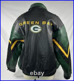 VTG Green Bay Packers Pro Player Leather Insulated Jacket Men's XL #2 VTG Green Bay Packers Pro Player Leather Insulated Jacket Men's XL #2