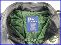 VTG Green Bay Packers Pro Player Leather Insulated Jacket Men's XL #2 VTG Green Bay Packers Pro Player Leather Insulated Jacket Men's XL #2