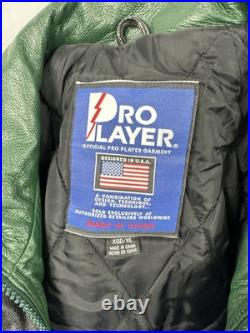 VTG Green Bay Packers Pro Player Leather Insulated Jacket Men's XL #2 VTG Green Bay Packers Pro Player Leather Insulated Jacket Men's XL #2