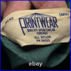 VTG Green Bay Packers Rintwear Coach Jacket Men's Sm 1970's Green Nylon USA Made