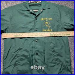 VTG Green Bay Packers Rintwear Coach Jacket Men's Sm 1970's Green Nylon USA Made