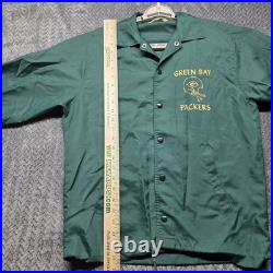 VTG Green Bay Packers Rintwear Coach Jacket Men's Sm 1970's Green Nylon USA Made