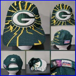 VTG Green Bay Packers Starter Shockwave Shatter Collisions Wool Snapback Hat Cap