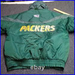 VTG Logo Athletic Pro Line Green Bay Packers Jacket Men XL Green Puffer Coat