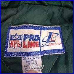 VTG Logo Athletic Pro Line Green Bay Packers Jacket Men XL Green Puffer Coat