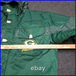 VTG Logo Athletic Pro Line Green Bay Packers Jacket Men XL Green Puffer Coat