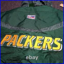 VTG Logo Athletic Pro Line Green Bay Packers Jacket Men XL Green Puffer Coat