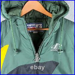 VTG Proline Logo Athletic Double Sharktooth Green Bay Packers Jacket Mens Large