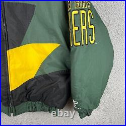 VTG Proline Logo Athletic Double Sharktooth Green Bay Packers Jacket Mens Large