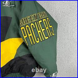 VTG Proline Logo Athletic Double Sharktooth Green Bay Packers Jacket Mens Large