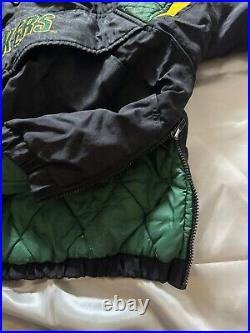 VTG Starter Pro Line Mens Green Bay Packers 1/4 Zip Pullover Hood Jacket Sz XL