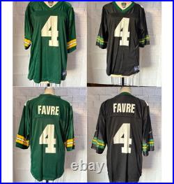 Very Rare Reebok Green Bay Packers REVERSIBLE #4 Brett Favre Green/Black Jersey
