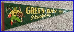 Very Rare Vintage Green Bay Packers Flag/ Pennant 1960's Great Condition