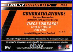 Vince Lombardi Autographed Signed 2008 Topps Finest Card Cut Sig Packers 1/1