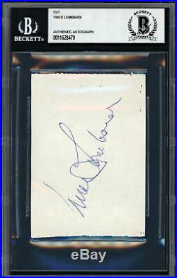 Vince Lombardi Autographed Signed 3x4 Cut Signature Packers Beckett 11628479