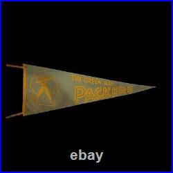 Vintage 1950s GREEN BAY PACKERS NFL Football Pennant Vince Lombardi Lambeau