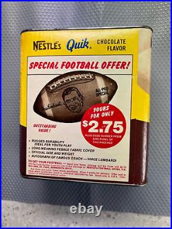 Vintage 1960's Vince Lombardi Nestle Quick Tin Very Rare In Amazing Condition