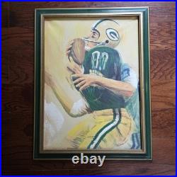 Vintage 1965 NFL Green Bay Packers Football Dave Boss Oil Painting withSignature