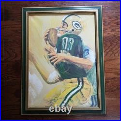 Vintage 1965 NFL Green Bay Packers Football Dave Boss Oil Painting withSignature