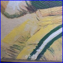 Vintage 1965 NFL Green Bay Packers Football Dave Boss Oil Painting withSignature