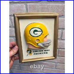 Vintage 1965 Technigraph Green Bay Packers Football Helmet Plastic Plaque