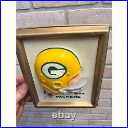 Vintage 1965 Technigraph Green Bay Packers Football Helmet Plastic Plaque