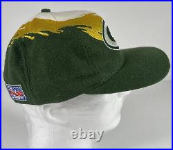 Vintage 1990s Green Bay Packers Splash Hat Logo 7 Snap Back