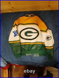 Vintage 1999 Reebok NFL Jeff Hamilton Green Bay Packers Leather Jacket XL